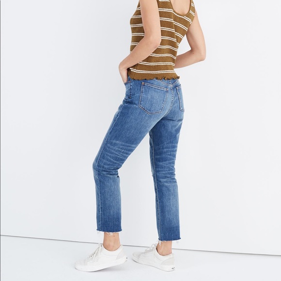 Madewell The High-Rise Slim Boyjean in Dover Wash: Raw-Hemmed Edition size 26 - Picture 14 of 15